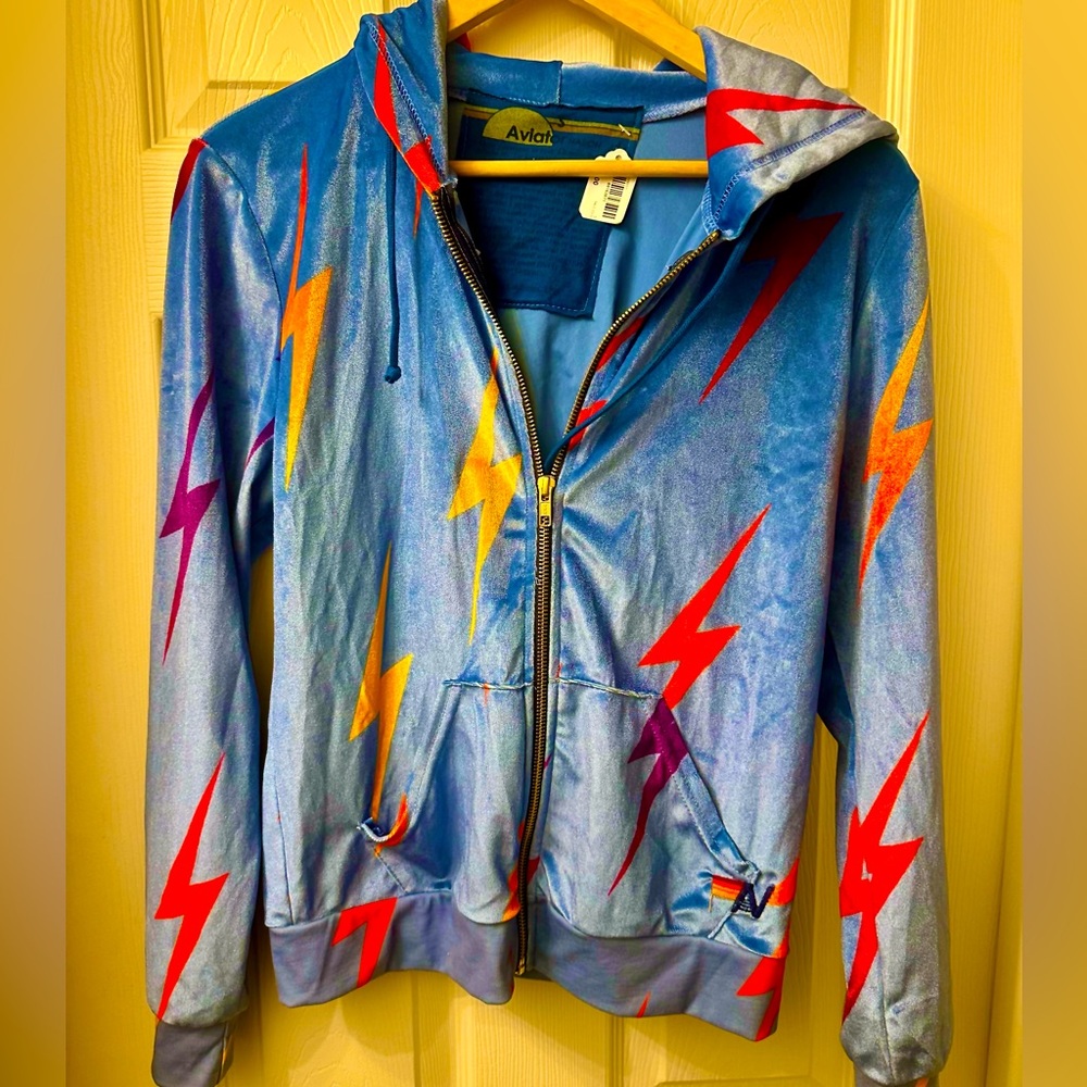 Aviator Nation Blue Zip-Up Hoodie